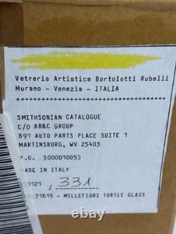 Vintage Murano Bortolitti & Rubelli Millefiori Art Glass Multi-color Turtle