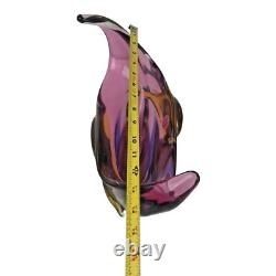 Vintage Murano Bowl by S. Bubacco Sommerso Glass MCM Purple Blue Twisted Arms