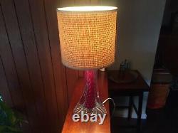 Vintage Murano Bullicante Sommerso Table Lamp in Clear, Red and Blue. PAT Tested