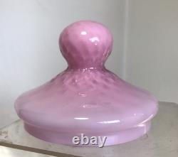 Vintage Murano Cased Glass Footed Jar Pink Empoli Dimpled 13 Alabastro