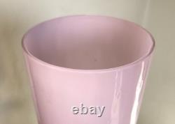 Vintage Murano Cased Glass Footed Jar Pink Empoli Dimpled 13 Alabastro