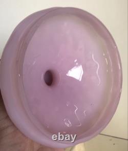 Vintage Murano Cased Glass Footed Jar Pink Empoli Dimpled 13 Alabastro