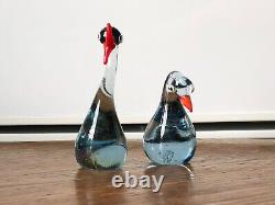 Vintage Murano Cenedese Art Glass birds Figurine 60s