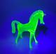 Vintage Murano Cenedese Vaseline Uranium Glass Horse Stallion Figurine Sculpture
