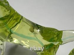 Vintage Murano Cenedese Vaseline Uranium Glass Horse Stallion Figurine Sculpture