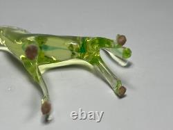 Vintage Murano Cenedese Vaseline Uranium Glass Horse Stallion Figurine Sculpture