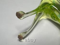 Vintage Murano Cenedese Vaseline Uranium Glass Horse Stallion Figurine Sculpture