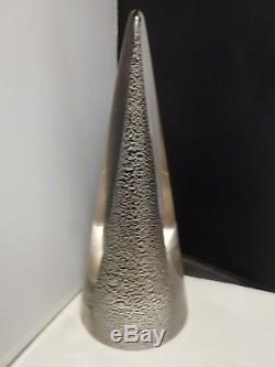 Vintage Murano Christmas Tree 9 3/4 tall excellent SILVER fleck ON BLK