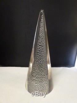 Vintage Murano Christmas Tree 9 3/4 tall excellent SILVER fleck ON BLK
