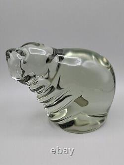 Vintage Murano Chubby Dog Paperweight Smokey Glass Original Sticker Attached