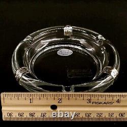 Vintage Murano Clear Glass Ashtray &. 925 Sterling Silver Accents