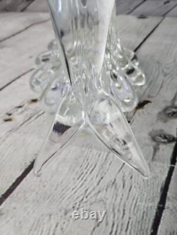 Vintage Murano Clear Glass Dolphin Sculpture 12 Tall Signed On Bottom Art Glass