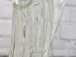 Vintage Murano Clear Glass Dolphin Sculpture 12 Tall Signed On Bottom Art Glass