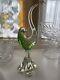 Vintage Murano Controlled Bubble Green Glass 15 Bird Figure