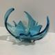 Vintage Murano Controlled Bubbles Blue Wave Art Glass Centrepiece Bowl Italy