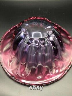 Vintage Murano Cranberry Art Glass Centerpiece Bowl, 11 Diameter, 3 3/4 High