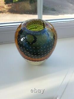 Vintage Murano / Czech Sommerso Bullicante Art Glass Vase