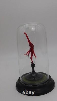 Vintage Murano Dancing Devil Art Glass Miniature Sculpture Masterpiece w Dome