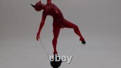 Vintage Murano Dancing Devil Art Glass Miniature Sculpture Masterpiece w Dome