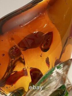 Vintage Murano Deer Doe Fawn Amber Art Glass Figurine Millefiori Details Rare