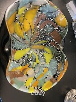 Vintage Murano Dino Martens Art Glass Bowl Tutti Fruiti Millefiori Italy 1950s