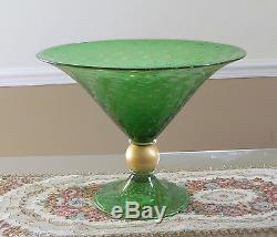 Vintage Murano Emerald Art Glass Vase by V. Nason & C. Italy c. 1970 Signed $2,000