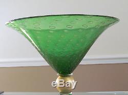 Vintage Murano Emerald Art Glass Vase by V. Nason & C. Italy c. 1970 Signed $2,000