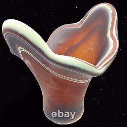 Vintage Murano End Of Day Art Glass Vase Ruffled 9T 8.5W Milti Color Vase