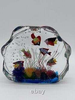 Vintage Murano Ferro And Lazzarini Art Glass Aquarium