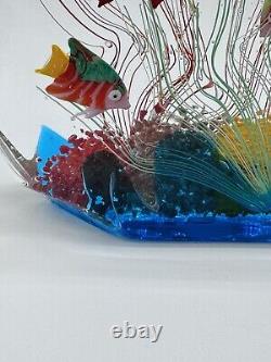 Vintage Murano Ferro And Lazzarini Art Glass Aquarium