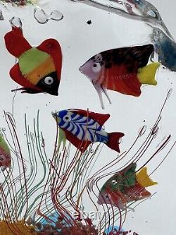 Vintage Murano Ferro And Lazzarini Art Glass Aquarium