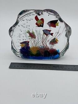 Vintage Murano Ferro And Lazzarini Art Glass Aquarium