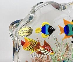 Vintage Murano Ferro and Lazzarini Art Glass Aquarium Fish Paperweight