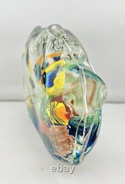 Vintage Murano Ferro and Lazzarini Art Glass Aquarium Fish Paperweight