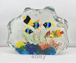 Vintage Murano Ferro and Lazzarini Art Glass Aquarium Fish Paperweight