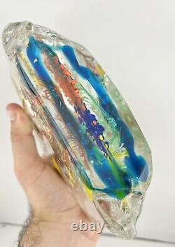 Vintage Murano Ferro and Lazzarini Art Glass Aquarium Fish Paperweight