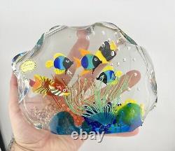 Vintage Murano Ferro and Lazzarini Art Glass Aquarium Fish Paperweight