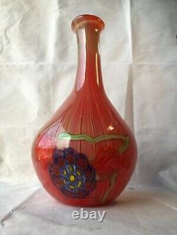 Vintage Murano Filigrana Glass Vase. 13 Tall