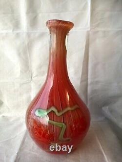 Vintage Murano Filigrana Glass Vase. 13 Tall