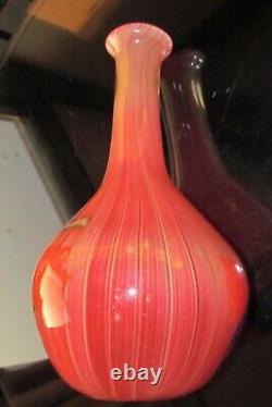 Vintage Murano Filigrana Glass Vase. 13 Tall