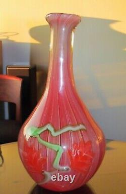 Vintage Murano Filigrana Glass Vase. 13 Tall