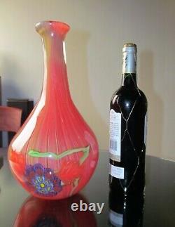 Vintage Murano Filigrana Glass Vase. 13 Tall