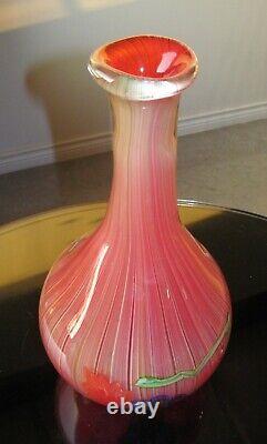Vintage Murano Filigrana Glass Vase. 13 Tall