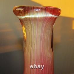 Vintage Murano Filigrana Glass Vase. 13 Tall