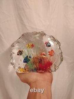 Vintage Murano Fish Aquarium Glass Art Paperweight Excellent Condition