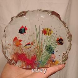 Vintage Murano Fish Aquarium Glass Art Paperweight Excellent Condition