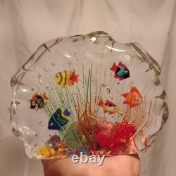 Vintage Murano Fish Aquarium Glass Art Paperweight Excellent Condition