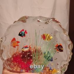 Vintage Murano Fish Aquarium Glass Art Paperweight Excellent Condition