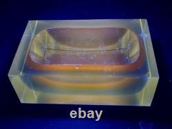 Vintage Murano Flavio Poli for Seguso Art Glass Ashtray Dish 5×3 Green and Blue