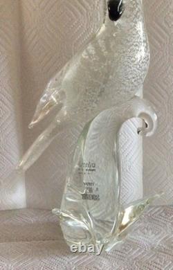 Vintage Murano Formia Glass Cockatoo Bird Sculpture White Gold 12 x 9.5 Vintage Murano Formia Glass Cockatoo Bird Sculpture White Gold 12 x 9.5